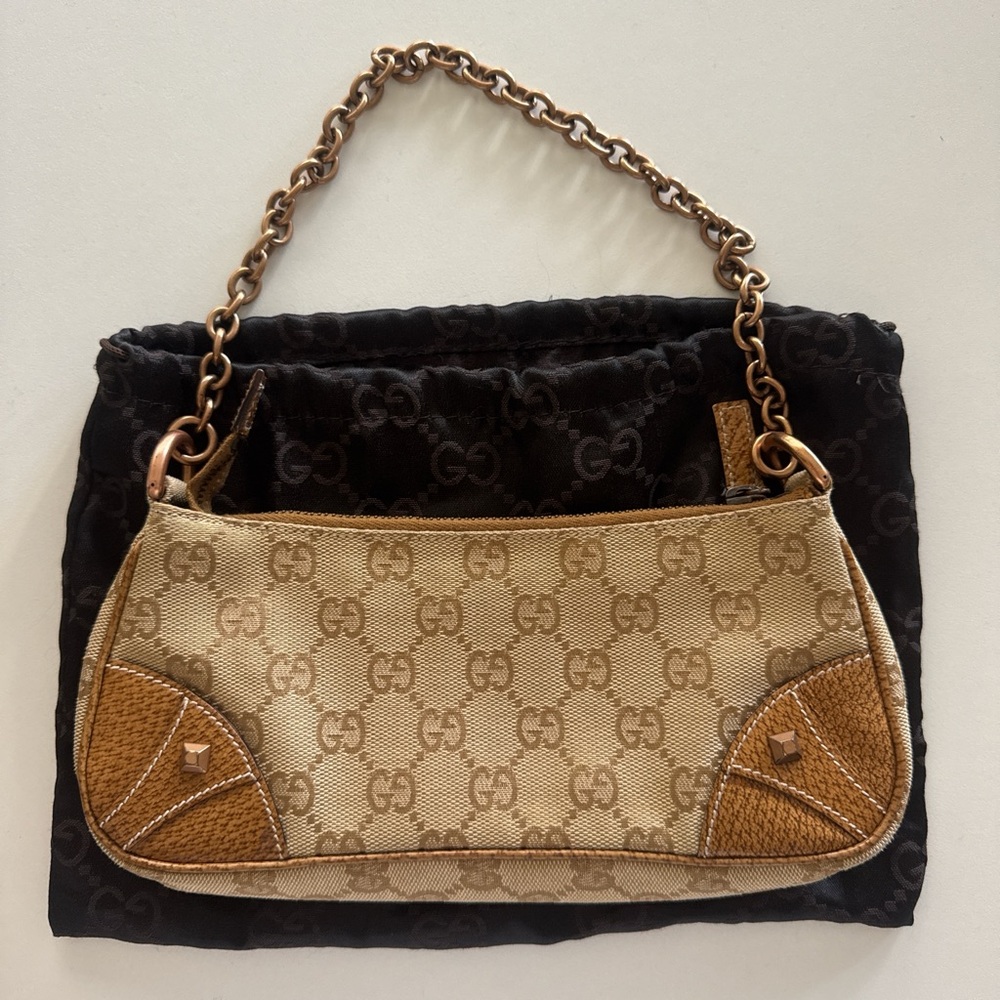 Gucci Beige and Brown Shoulder Bag